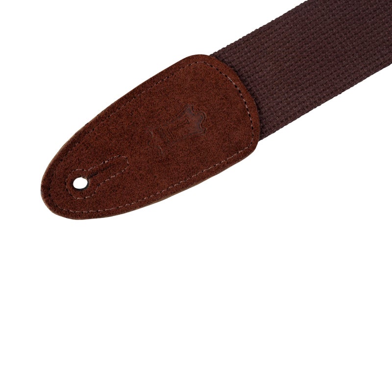 Levy's Leathers MC8-BRN 2" cotton guitar strap with suede ends and tri-glide adjustment. Adjustable to 58"; Brown - Image 2